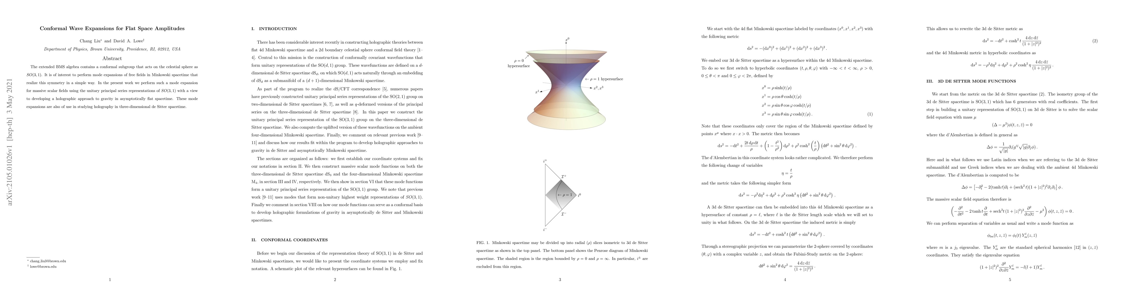 Thumbnail for Conformal Wave Expansions for Flat Space Amplitudes