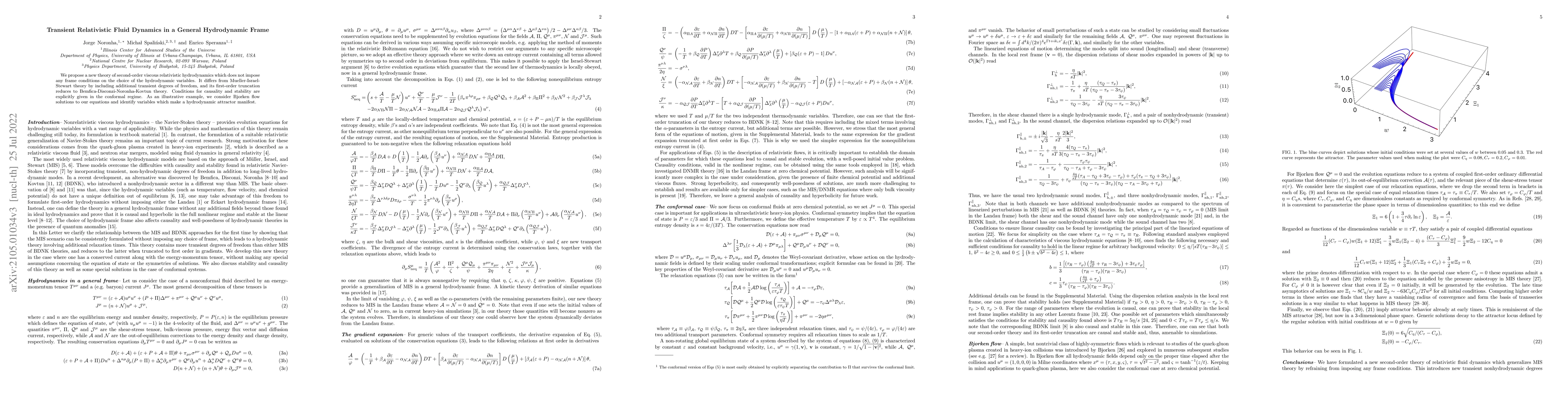 Thumbnail for Transient Relativistic Fluid Dynamics in a General Hydrodynamic Frame