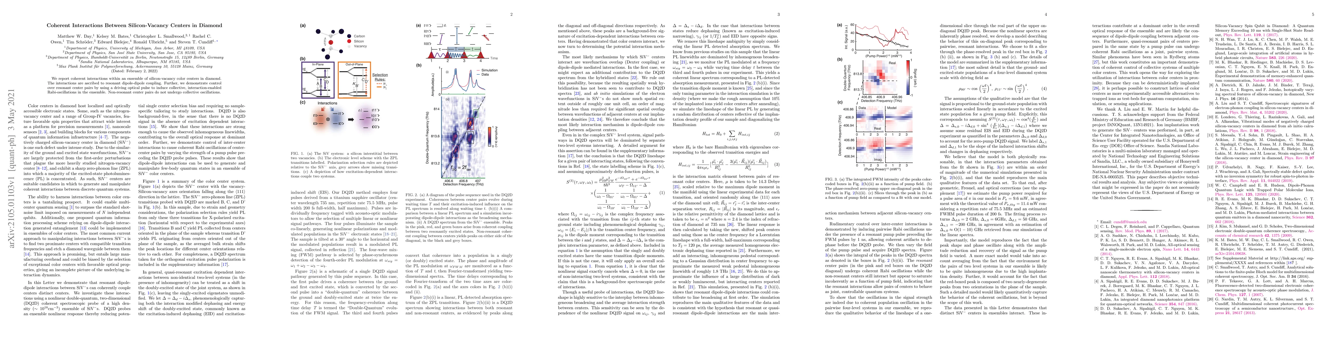 Thumbnail for Coherent Interactions Between Silicon-Vacancy Centers in Diamond