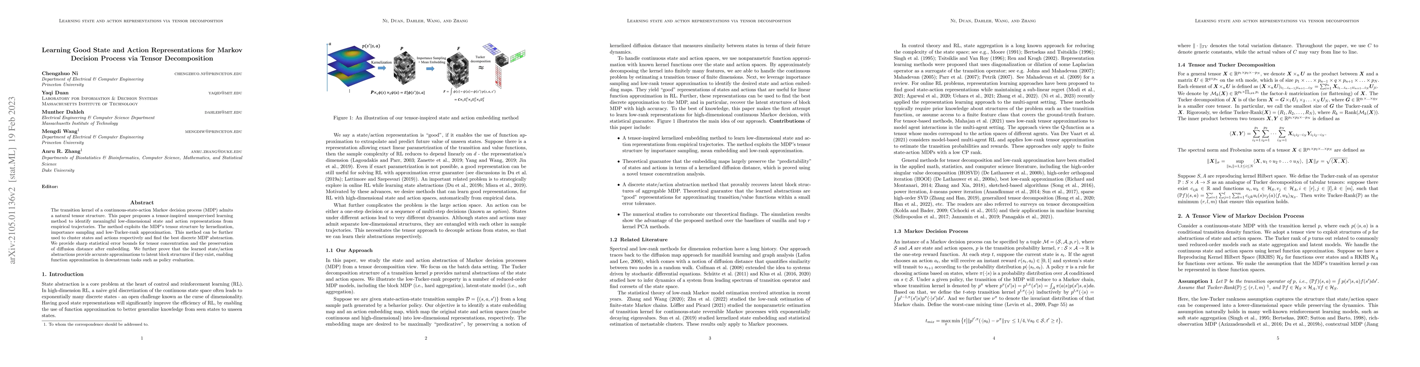 Thumbnail for Learning Good State and Action Representations via Tensor Decomposition