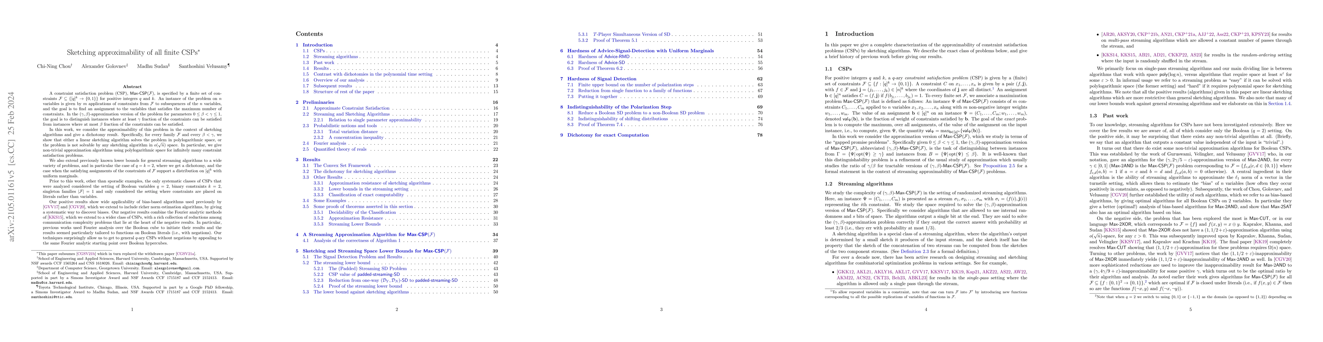 Thumbnail for Sketching approximability of all finite CSPs