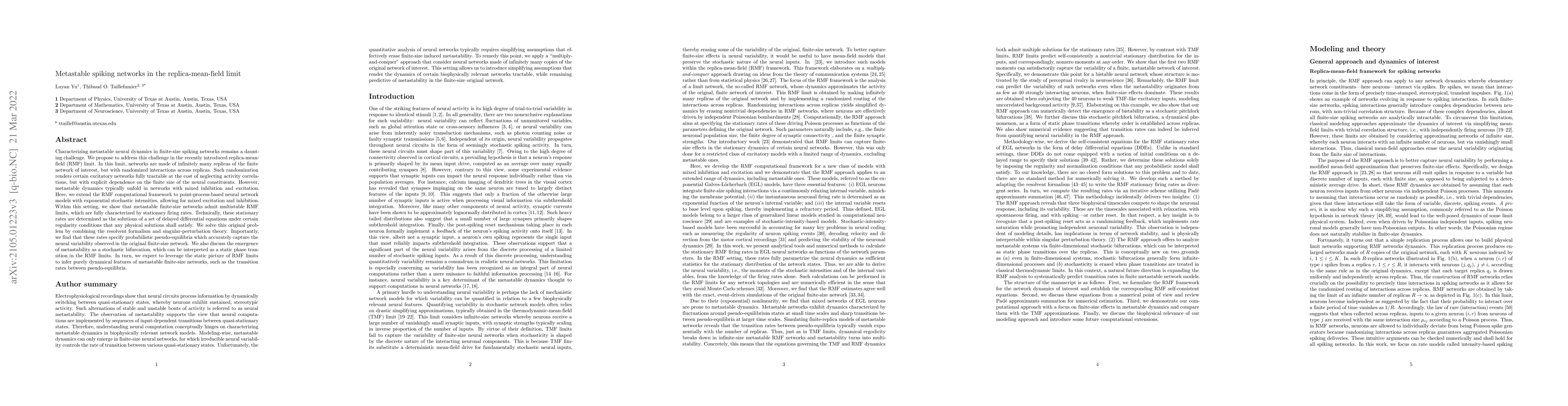 Thumbnail for Metastable spiking networks in the replica-mean-field limit