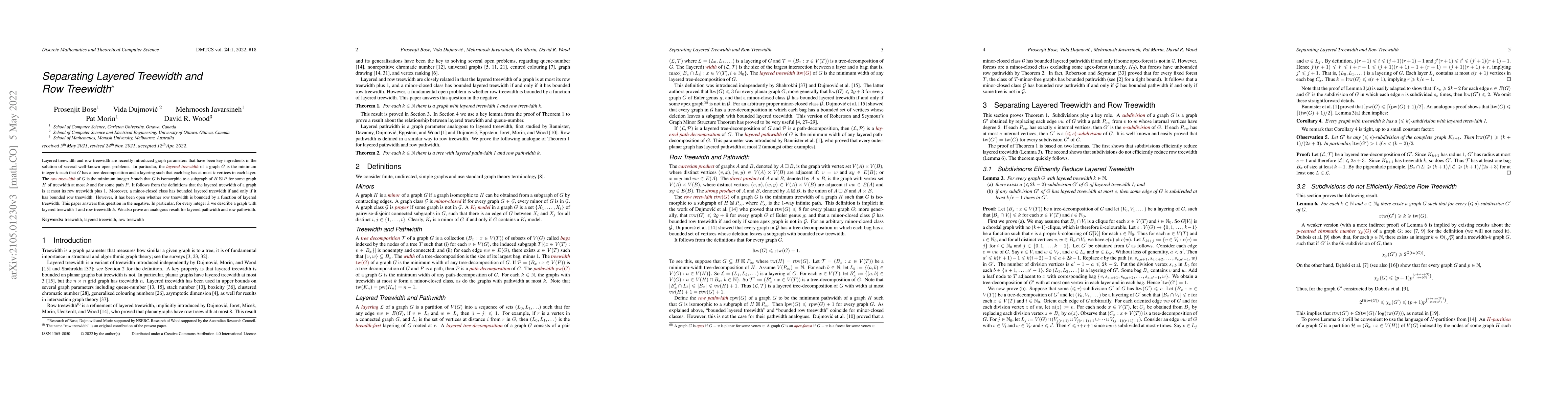 Thumbnail for Separating layered treewidth and row treewidth