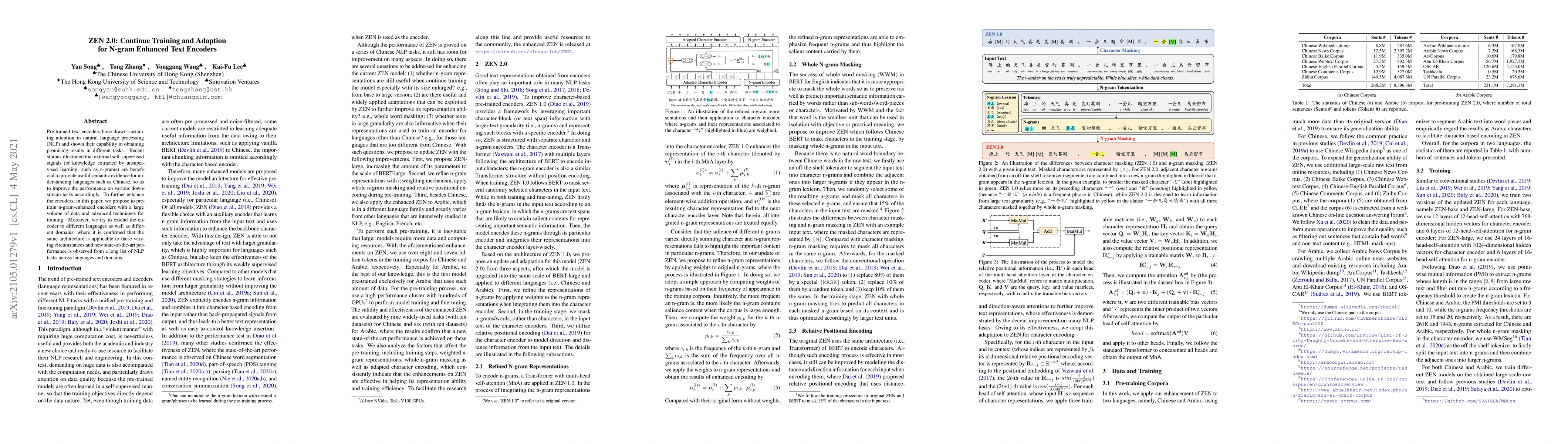 Thumbnail for ZEN 2.0: Continue Training and Adaption for N-gram Enhanced Text
  Encoders