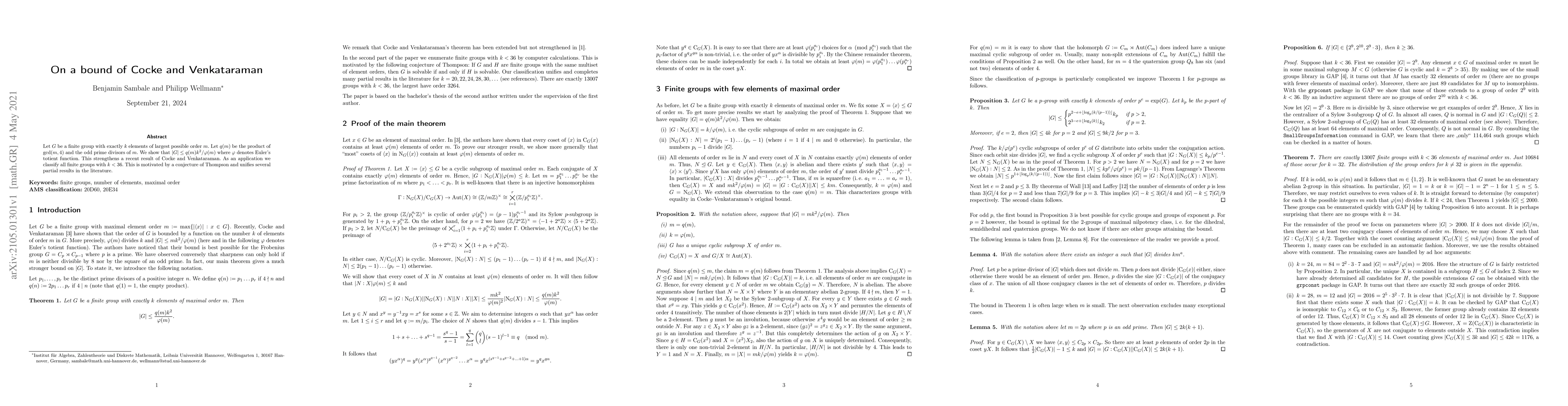 Thumbnail for On a bound of Cocke and Venkataraman