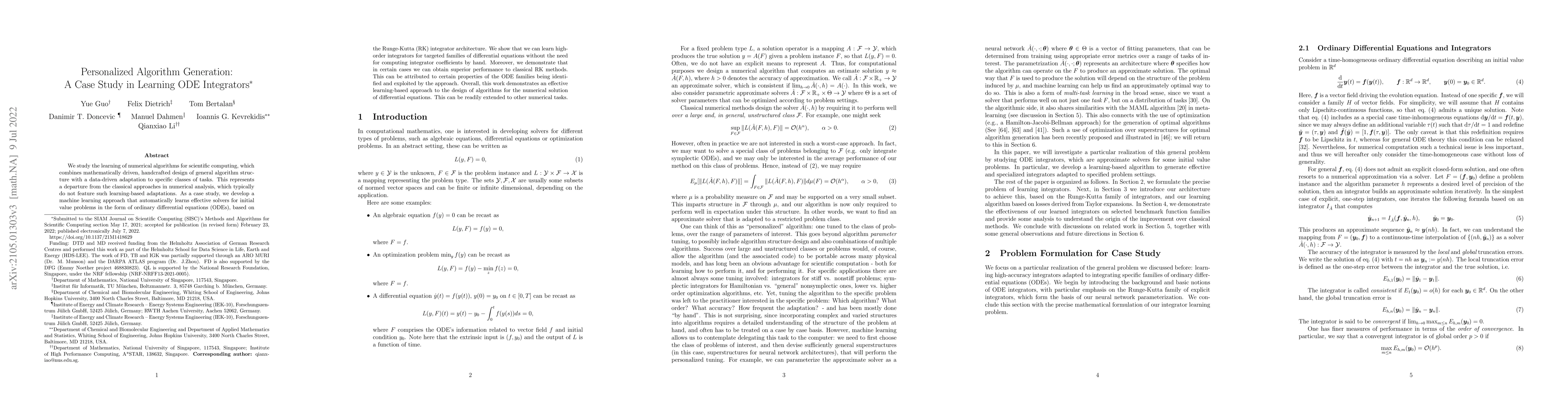 Thumbnail for Personalized Algorithm Generation: A Case Study in Learning ODE
  Integrators