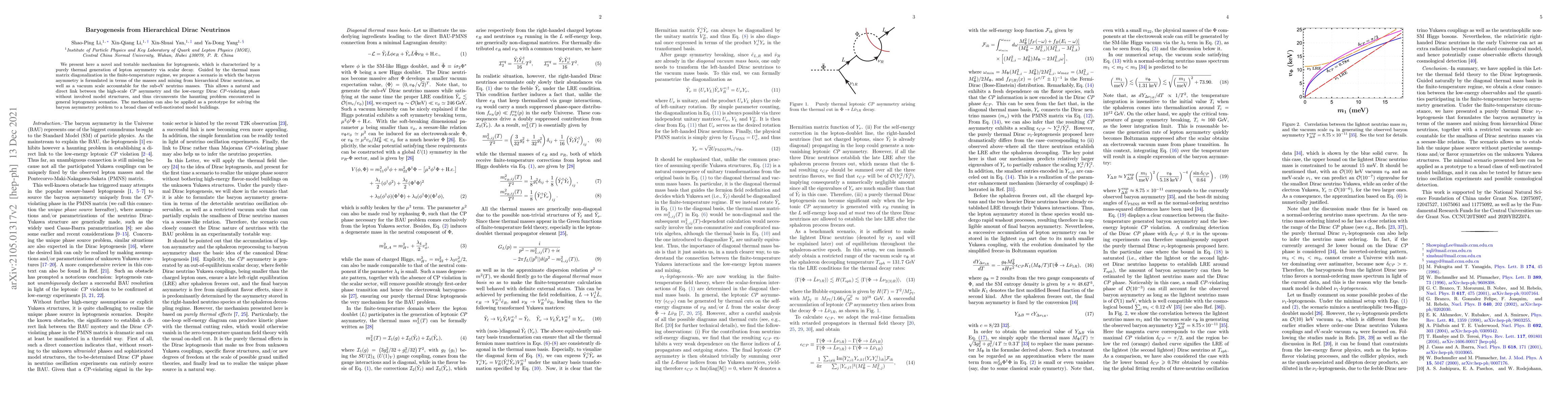 Thumbnail for Baryogenesis from Hierarchical Dirac Neutrinos