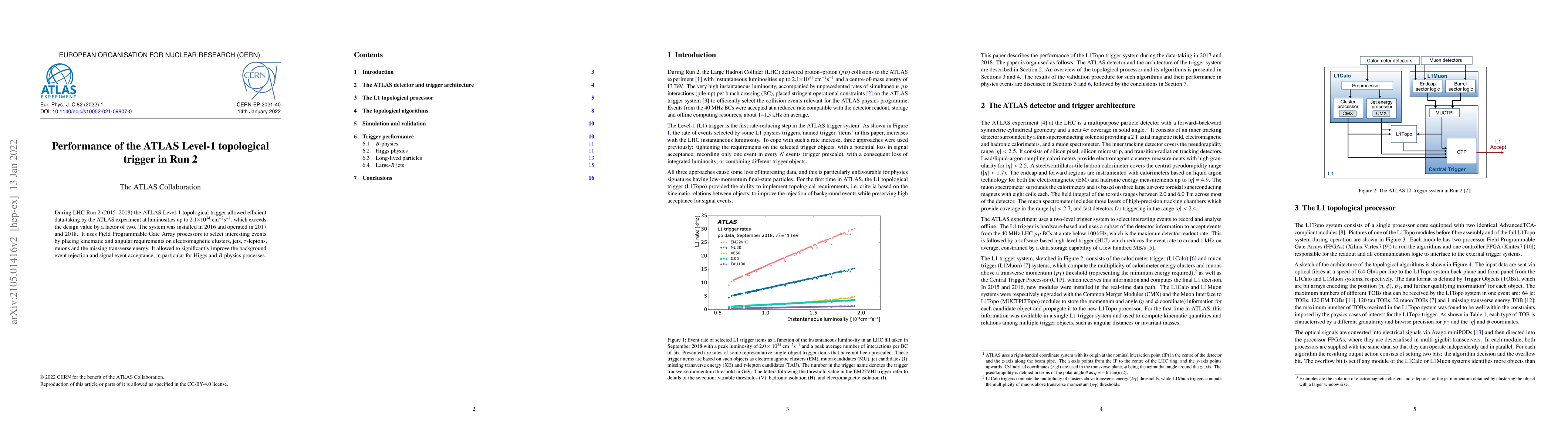 Thumbnail for Performance of the ATLAS Level-1 topological trigger in Run 2