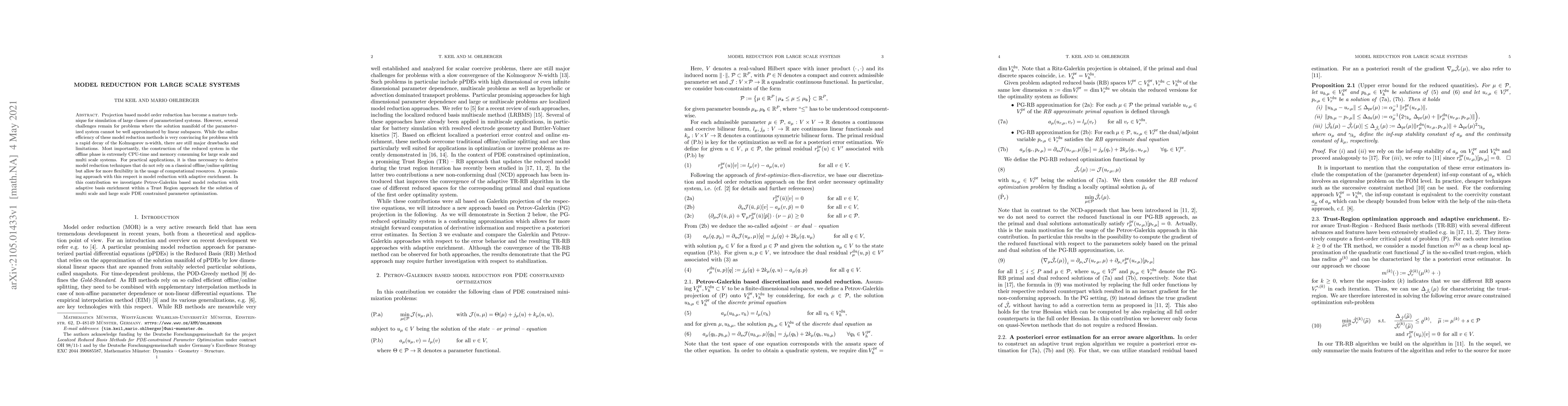 Thumbnail for Model Reduction for Large Scale Systems