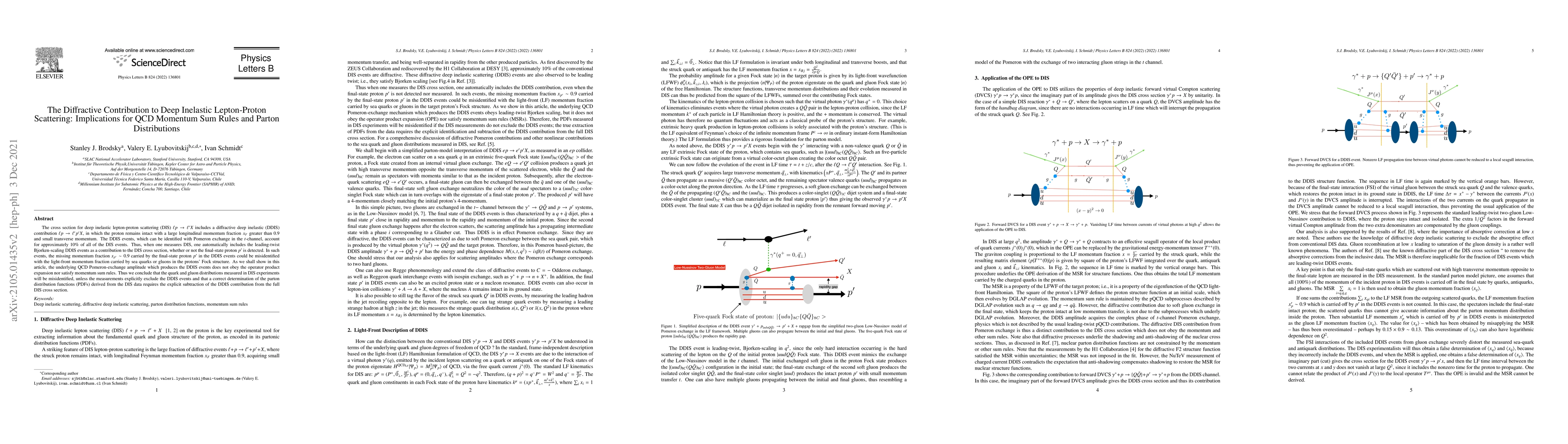 Thumbnail for The Diffractive Contribution to Deep Inelastic Lepton-Proton Scattering:
  Implications for QCD Momentum Sum Rules and Parton Distributions