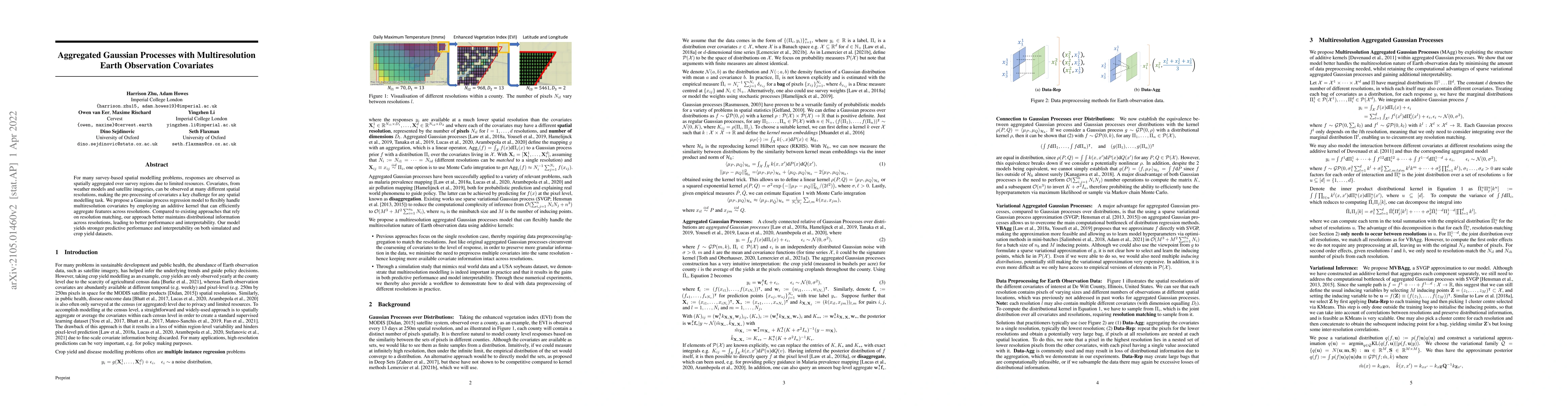 Thumbnail for Aggregated Gaussian Processes with Multiresolution Earth Observation
  Covariates