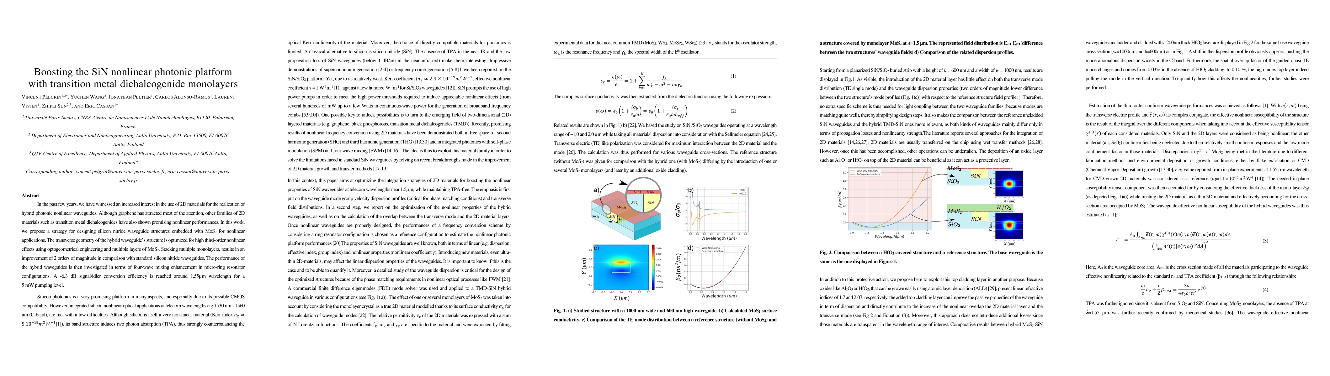 Thumbnail for Boosting the SiN nonlinear photonic platform with transition metal
  dichalcogenide monolayers