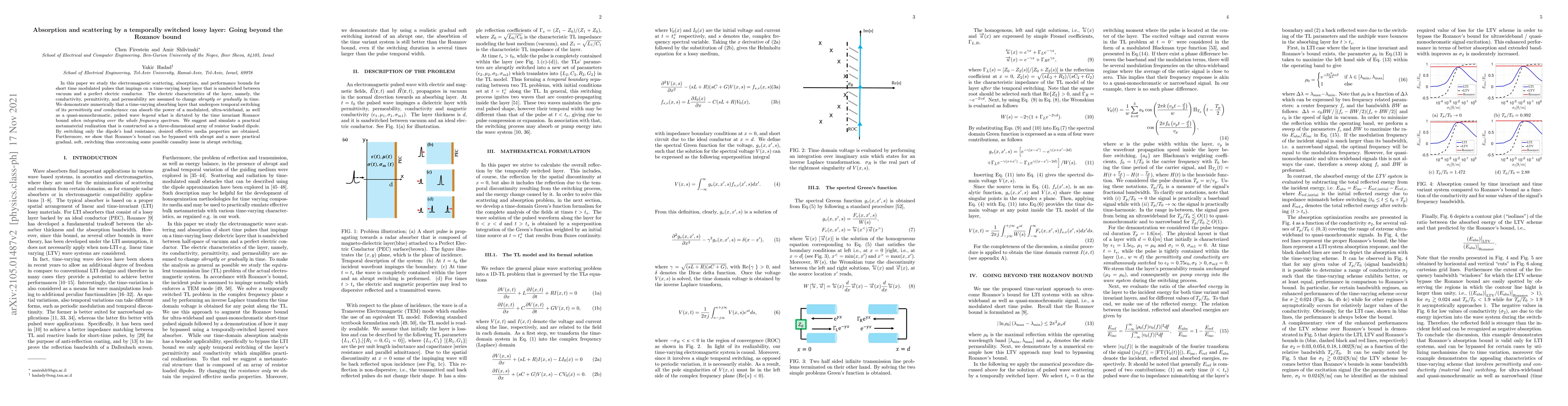 Thumbnail for Absorption and scattering by a temporally switched lossy layer: Going
  beyond the Rozanov bound