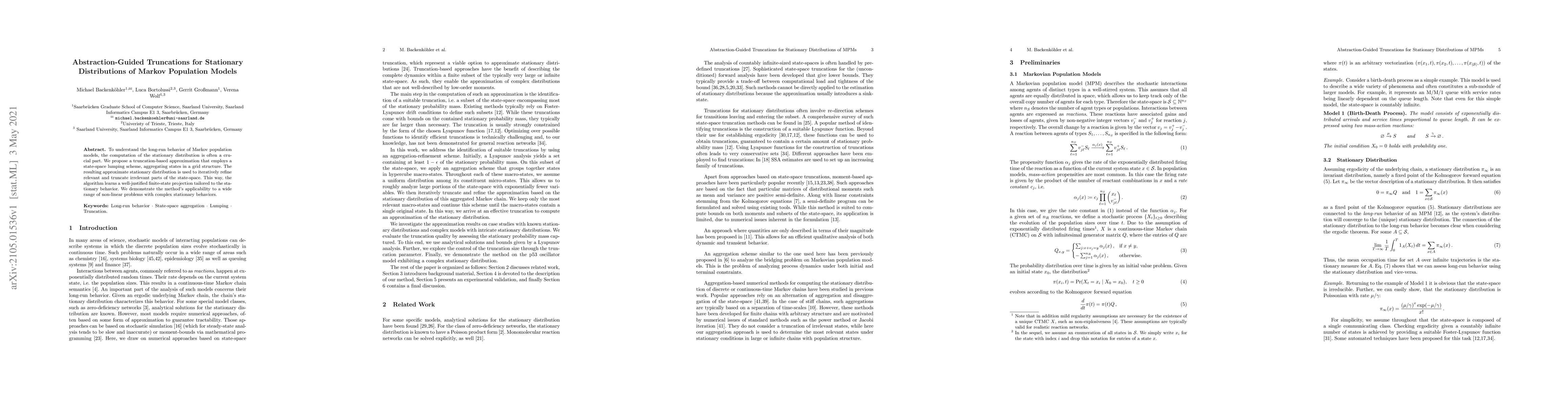 Thumbnail for Abstraction-Guided Truncations for Stationary Distributions of Markov
  Population Models