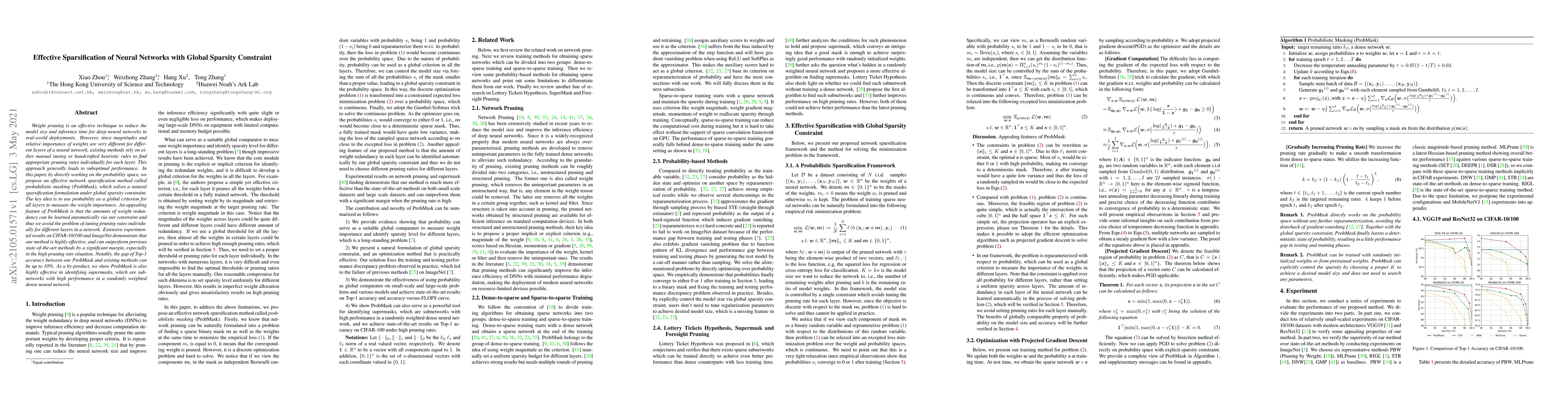 Thumbnail for Effective Sparsification of Neural Networks with Global Sparsity
  Constraint