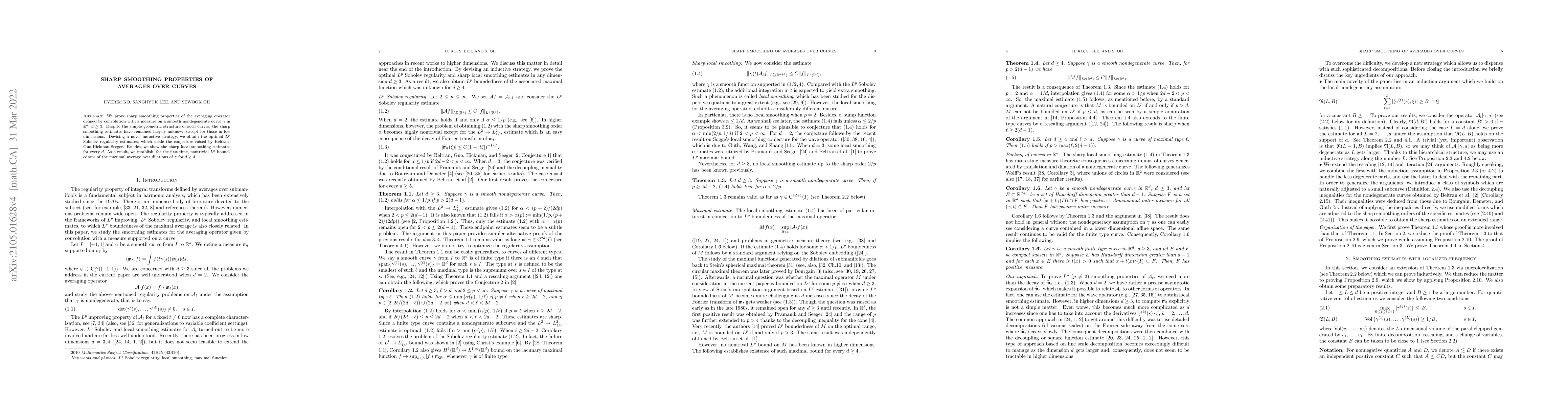 Thumbnail for Sharp smoothing properties of averages over curves