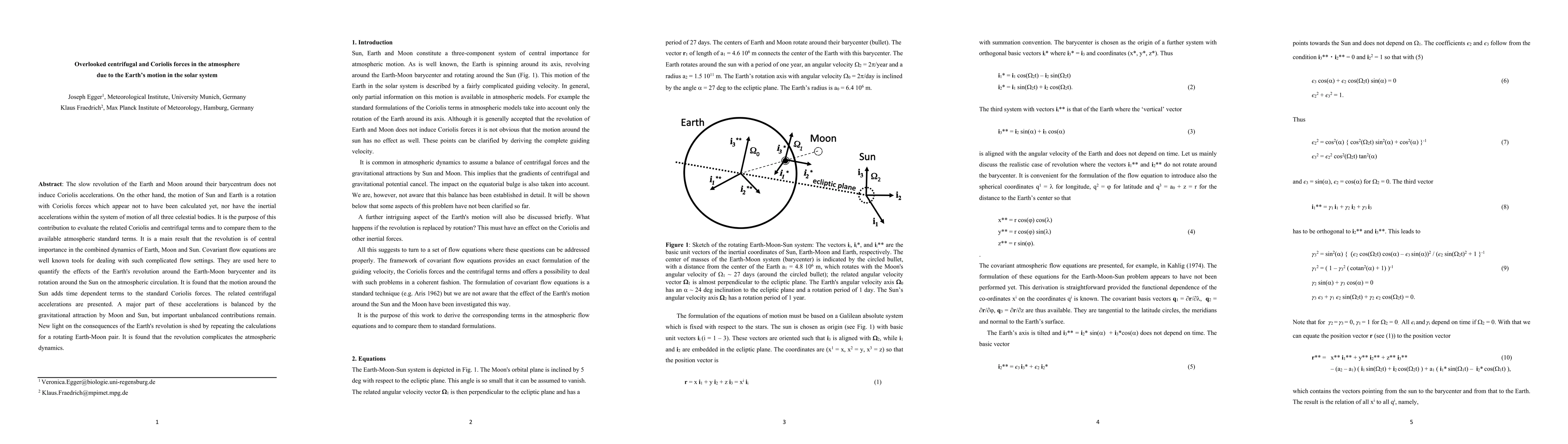 Thumbnail for Overlooked centrifugal and Coriolis forces in the Atmosphere due to the
  Earth's motion in the solar system