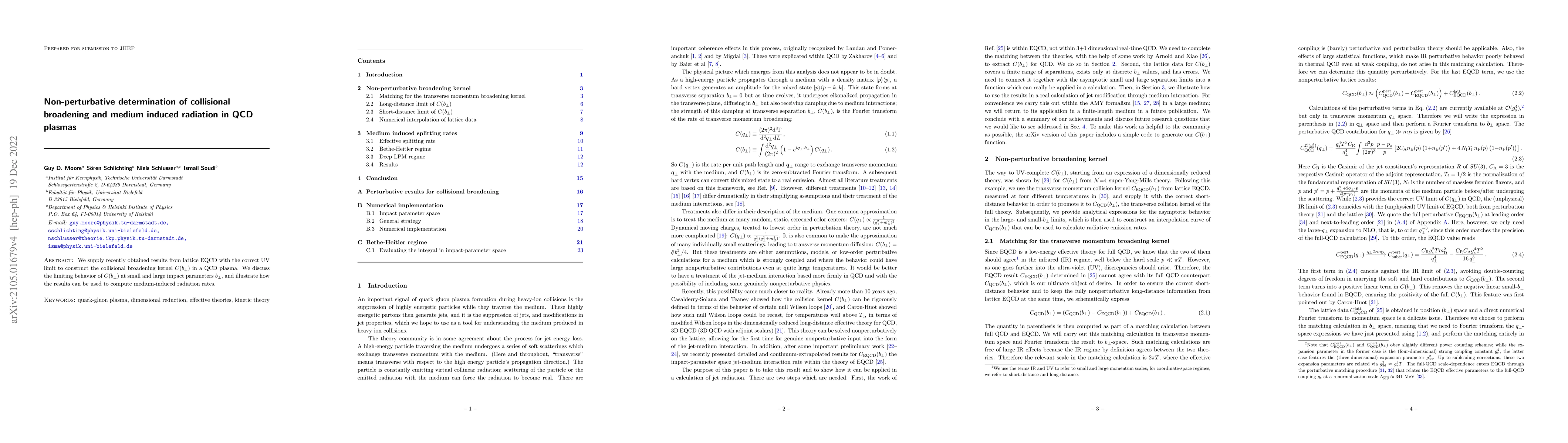 Thumbnail for Non-perturbative determination of collisional broadening and medium
  induced radiation in QCD plasmas