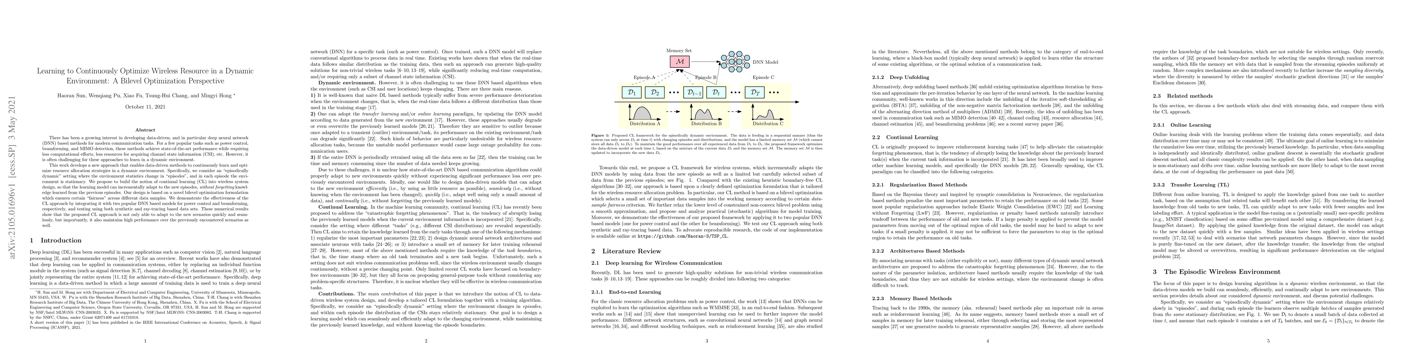 Thumbnail for Learning to Continuously Optimize Wireless Resource in a Dynamic
  Environment: A Bilevel Optimization Perspective