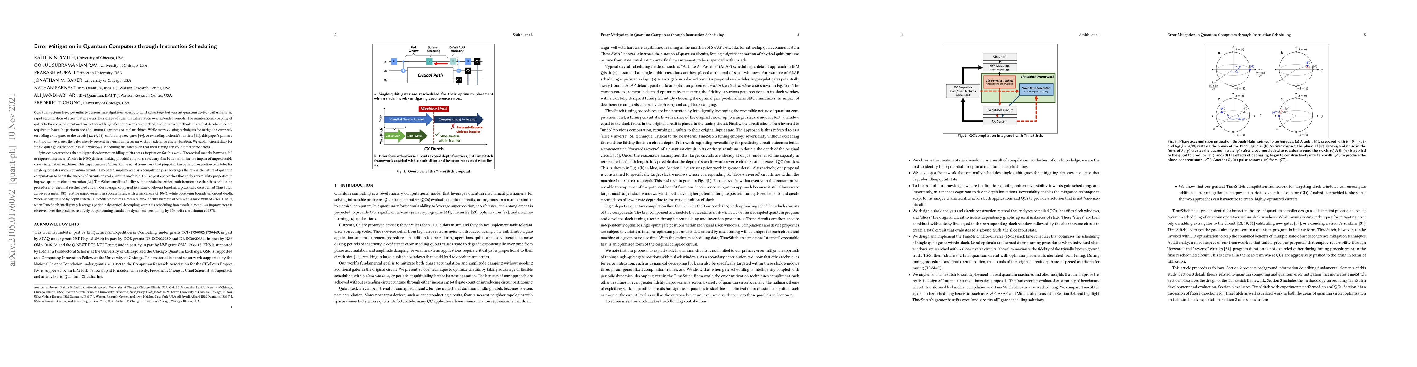 Thumbnail for Error Mitigation in Quantum Computers through Instruction Scheduling