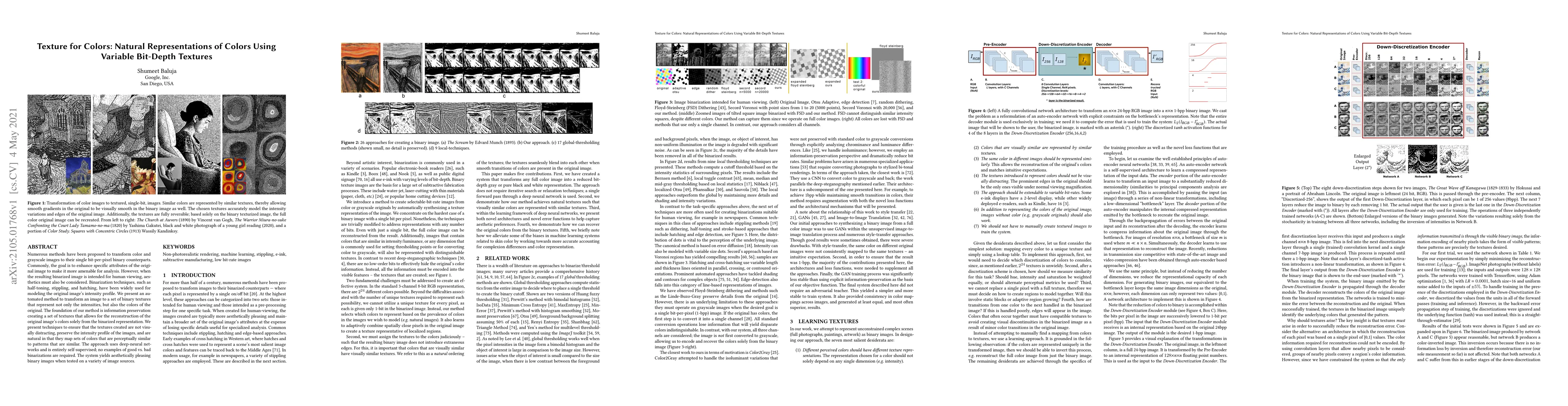 Thumbnail for Texture for Colors: Natural Representations of Colors Using Variable
  Bit-Depth Textures