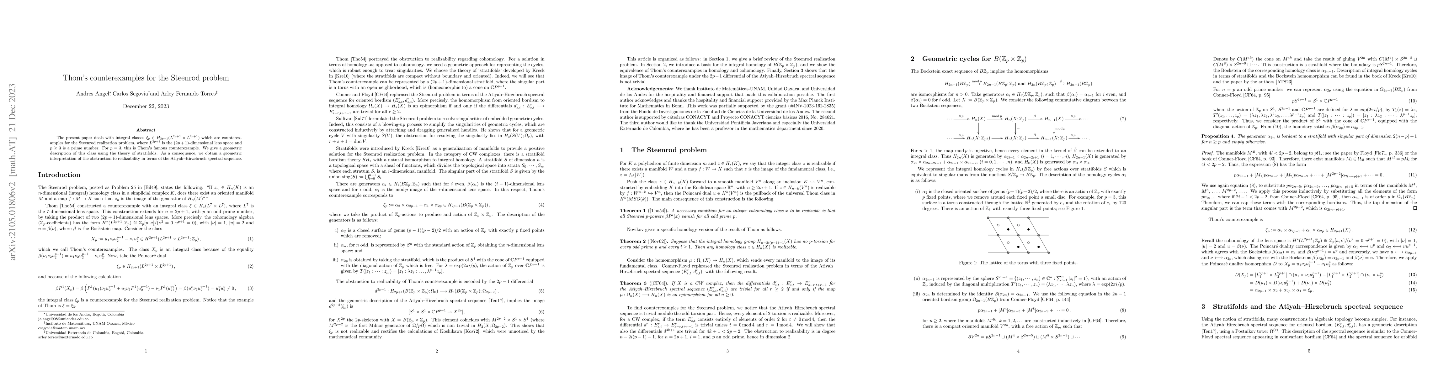 Thumbnail for Thom's counterexamples for the Steenrod problem