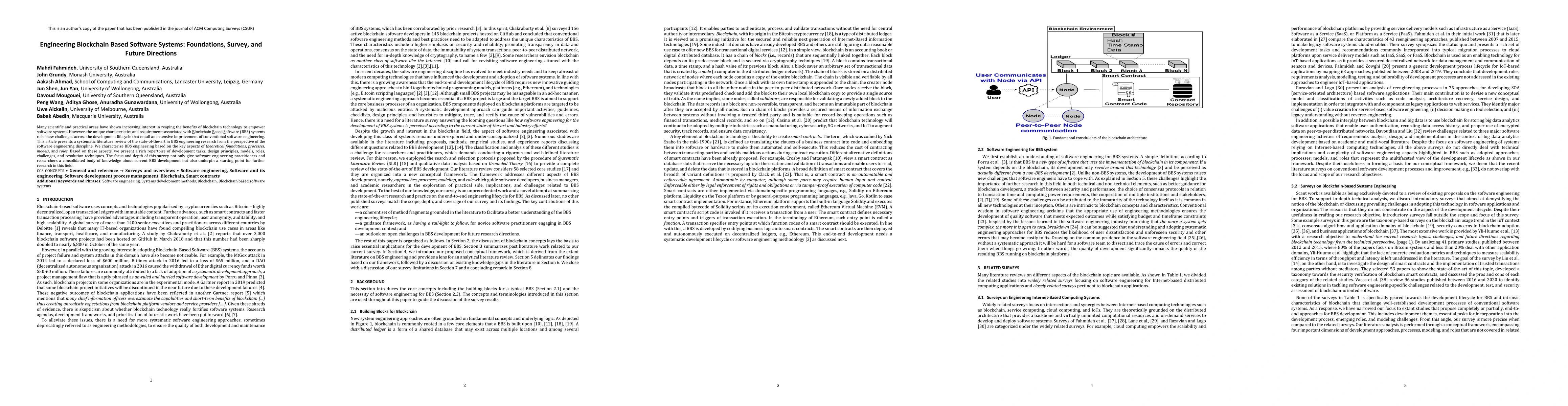 Thumbnail for Engineering Blockchain Based Software Systems: Foundations, Survey, and
  Future Directions