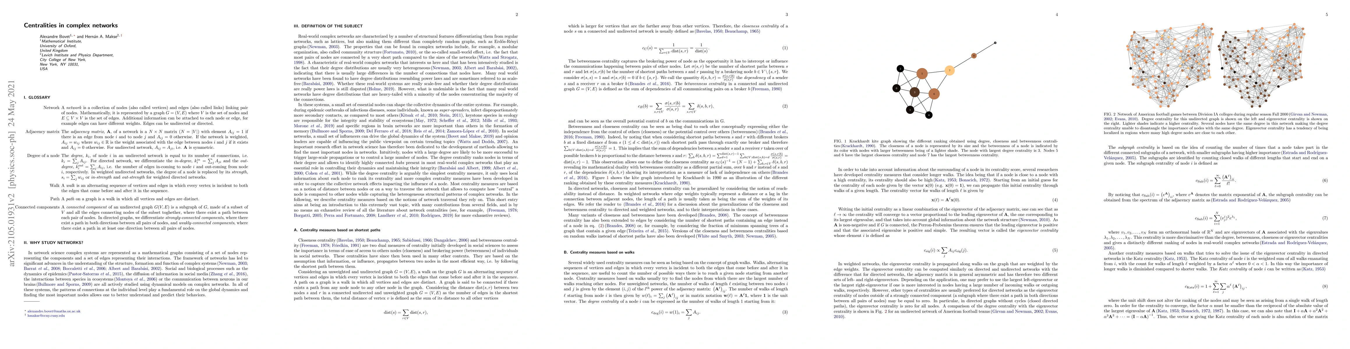Thumbnail for Centralities in complex networks