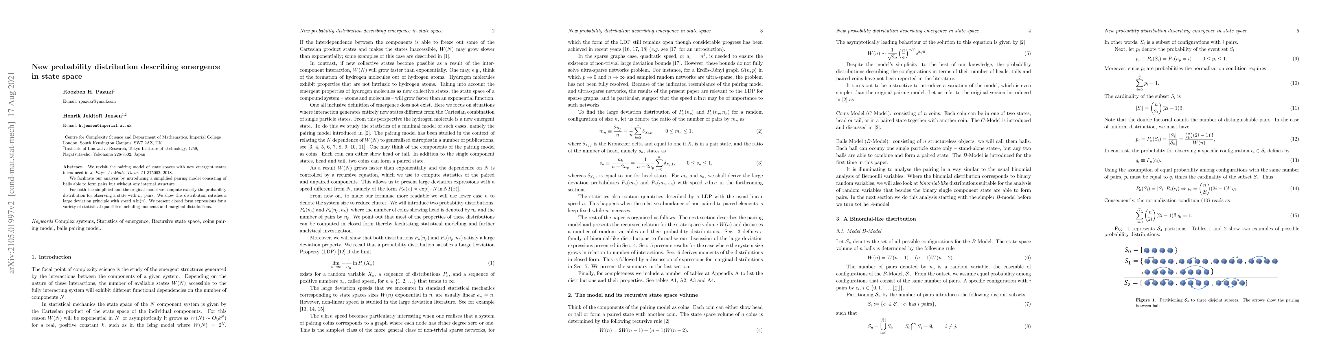 Thumbnail for New probability distribution describing emergence in state space