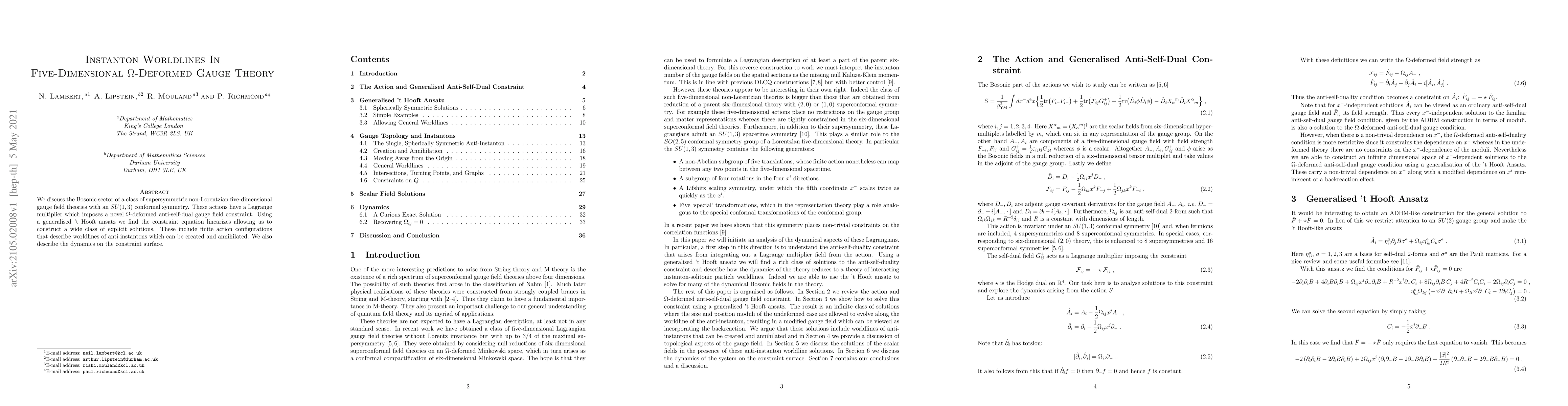 Thumbnail for Instanton Worldlines in Five-Dimensional $\Omega$-Deformed Gauge Theory