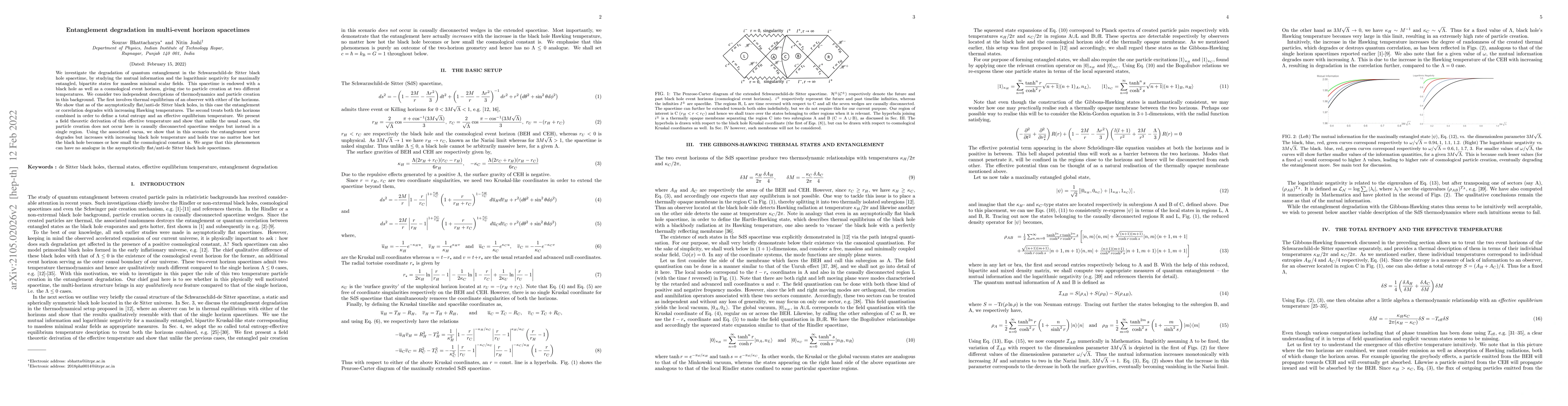 Thumbnail for Entanglement degradation in multi-event horizon spacetimes
