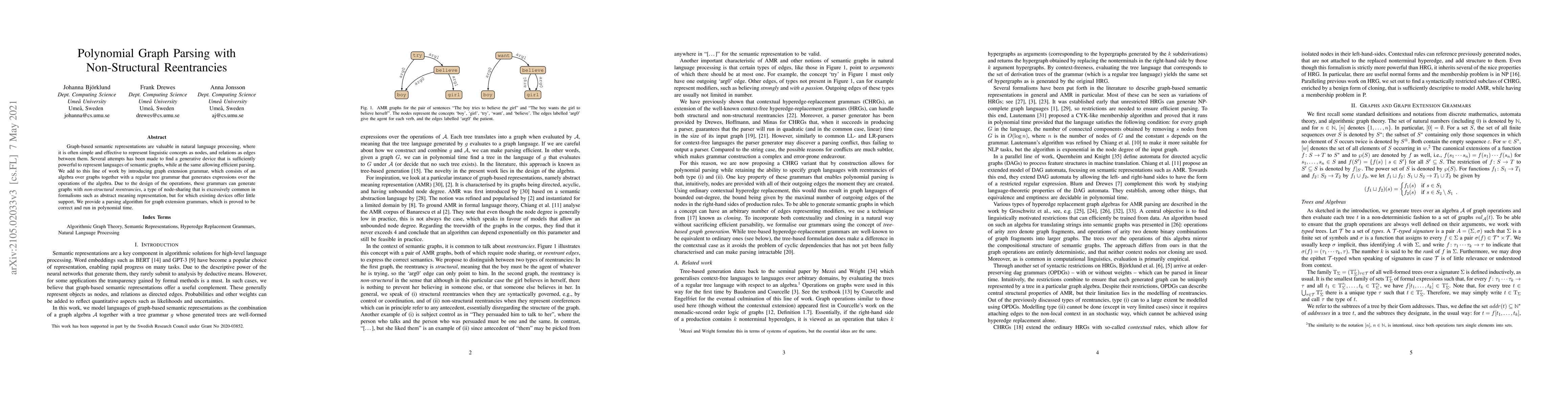 Thumbnail for Polynomial Graph Parsing with Non-Structural Reentrancies