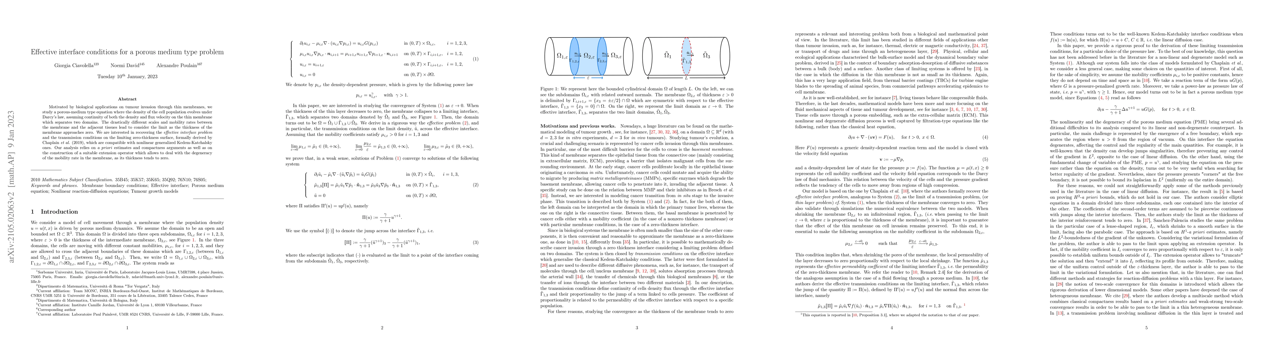 Thumbnail for Effective interface conditions for a porous medium type problem
