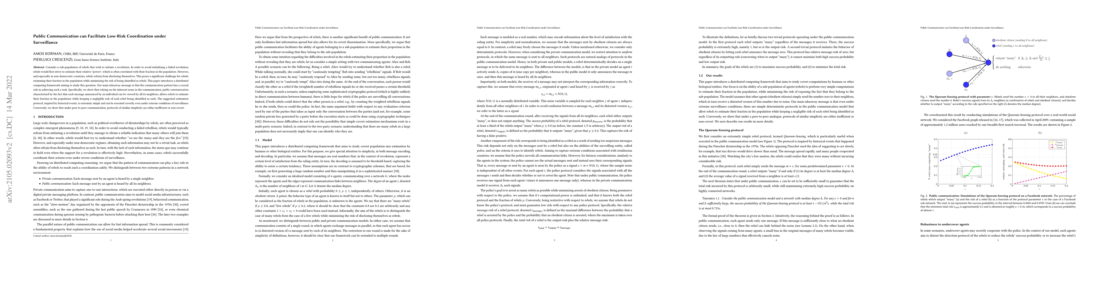 Thumbnail for Public Communication can Facilitate Low-Risk Coordination under
  Surveillance