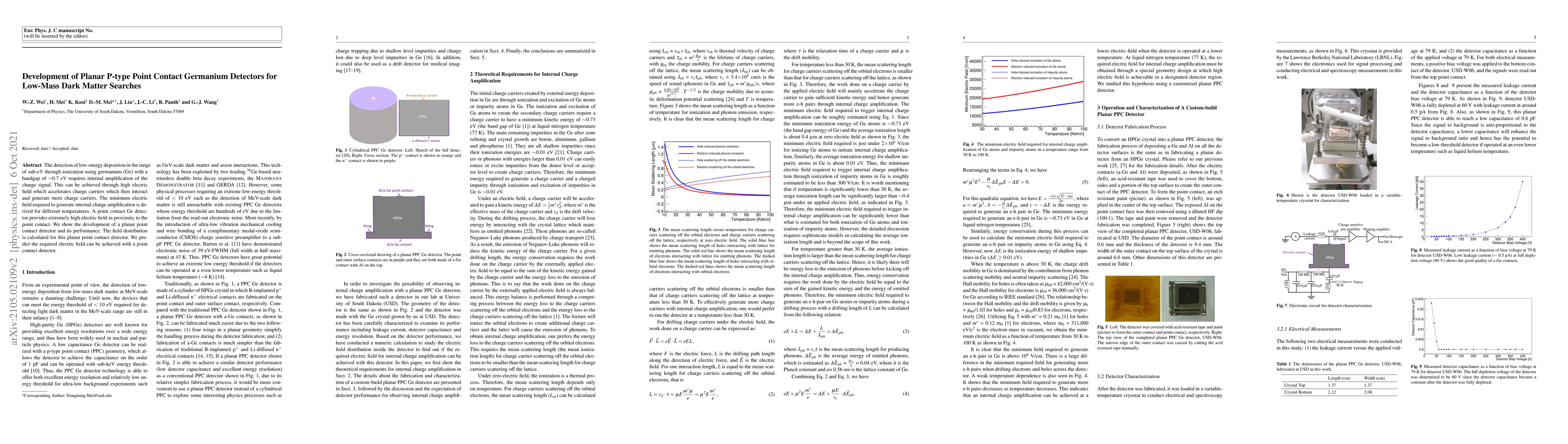 Thumbnail for Development of Planar P-type Point Contact Germanium Detectors for
  Low-Mass Dark Matter Searches
