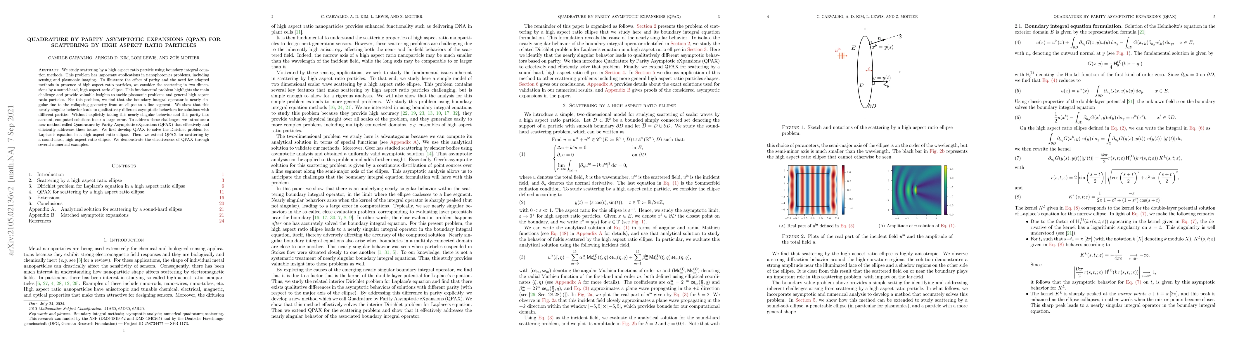 Thumbnail for Quadrature by Parity Asymptotic eXpansions (QPAX) for scattering by high
  aspect ratio particles