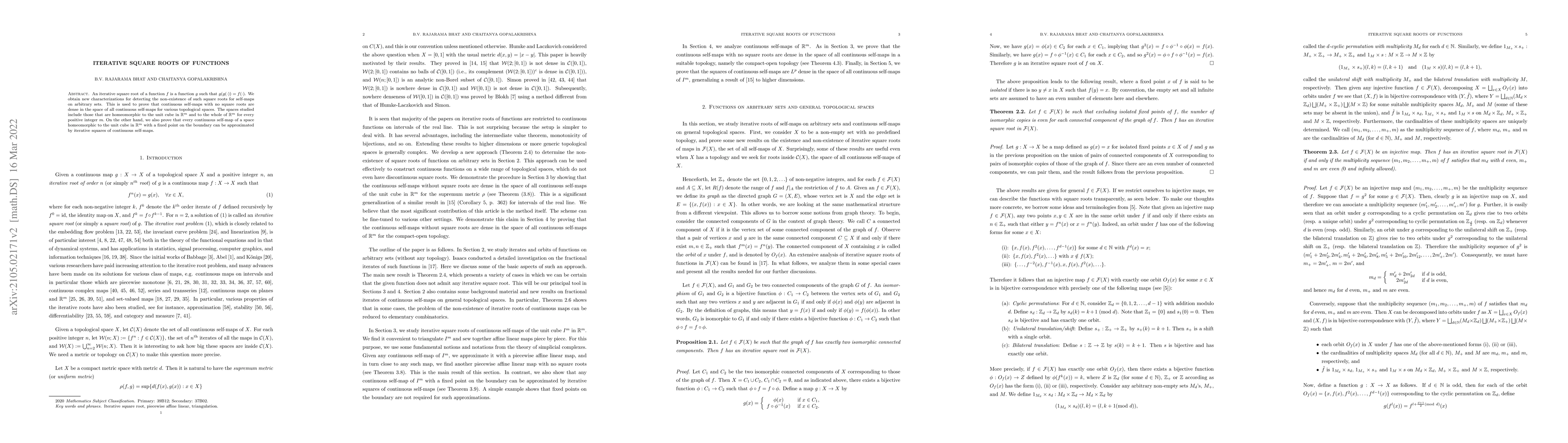 Thumbnail for Iterative square roots of functions