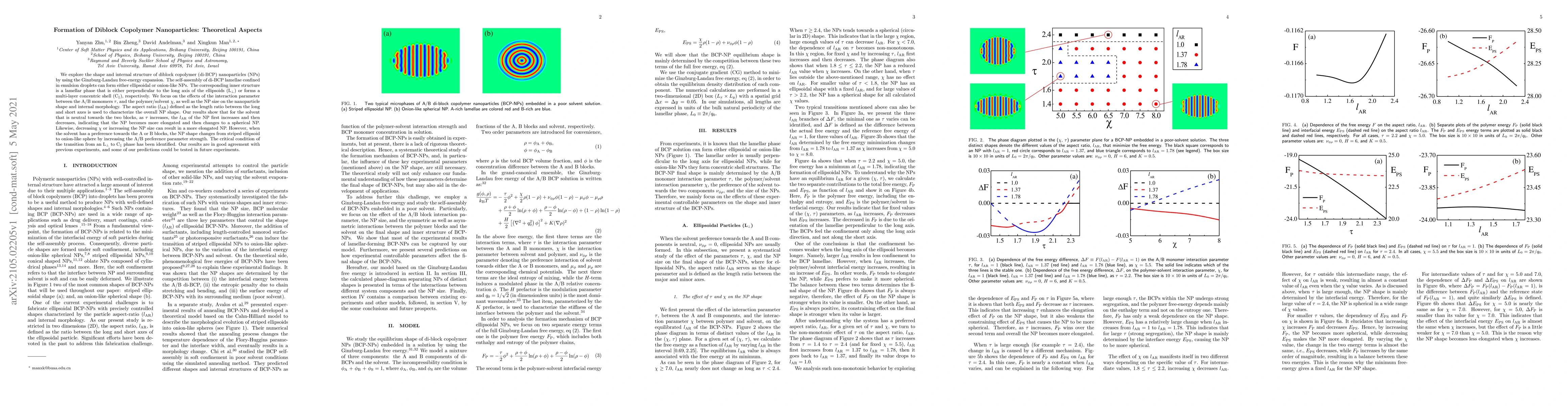 Thumbnail for Formation of Diblock Copolymer Nanoparticles: Theoretical Aspects
