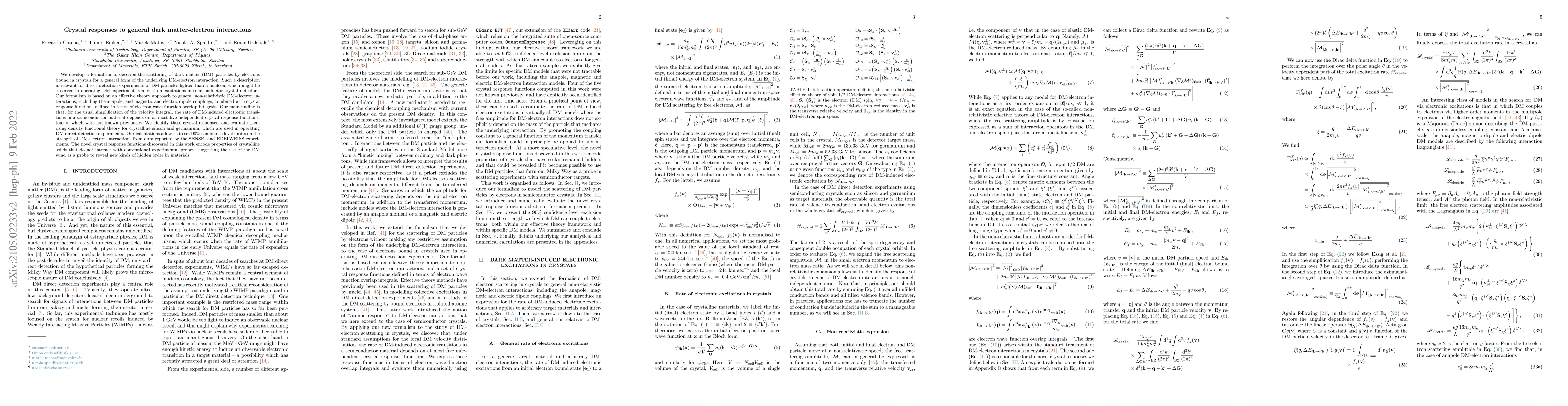 Thumbnail for Crystal responses to general dark matter-electron interactions