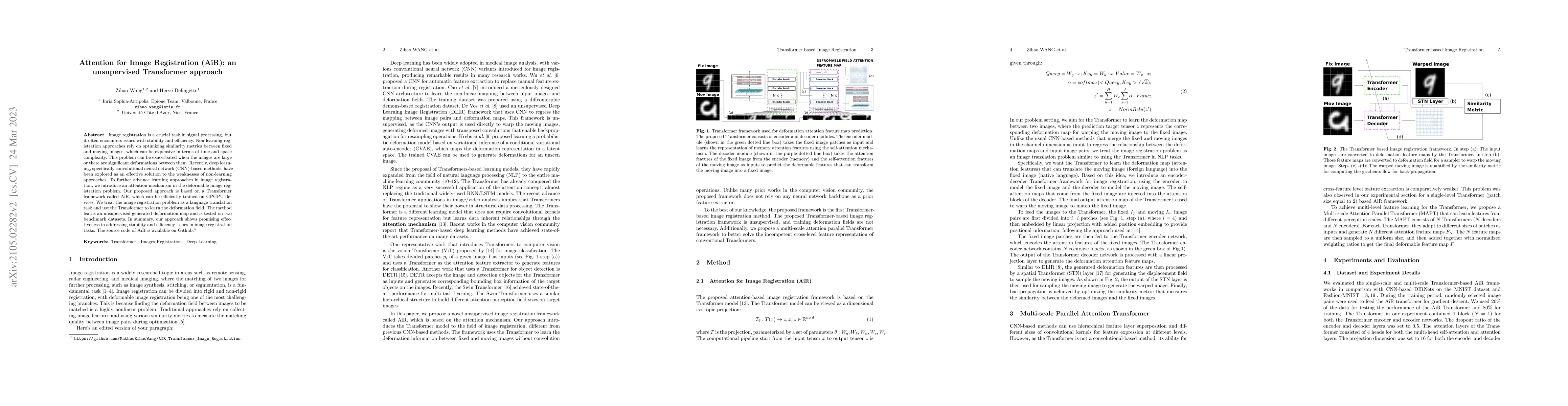 Thumbnail for Attention for Image Registration (AiR): an unsupervised Transformer
  approach