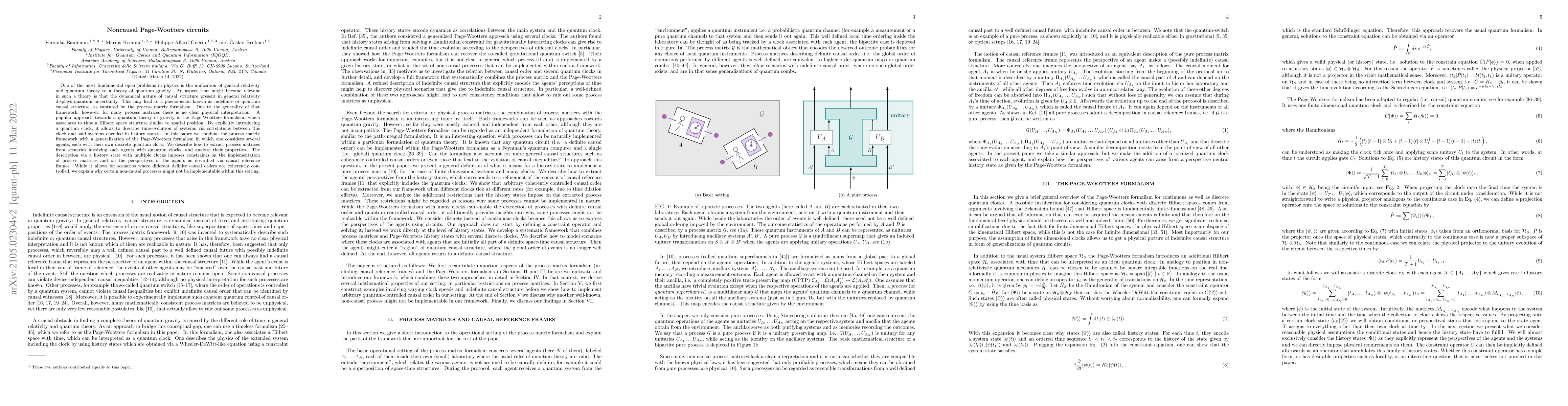 Thumbnail for Noncausal Page-Wootters circuits