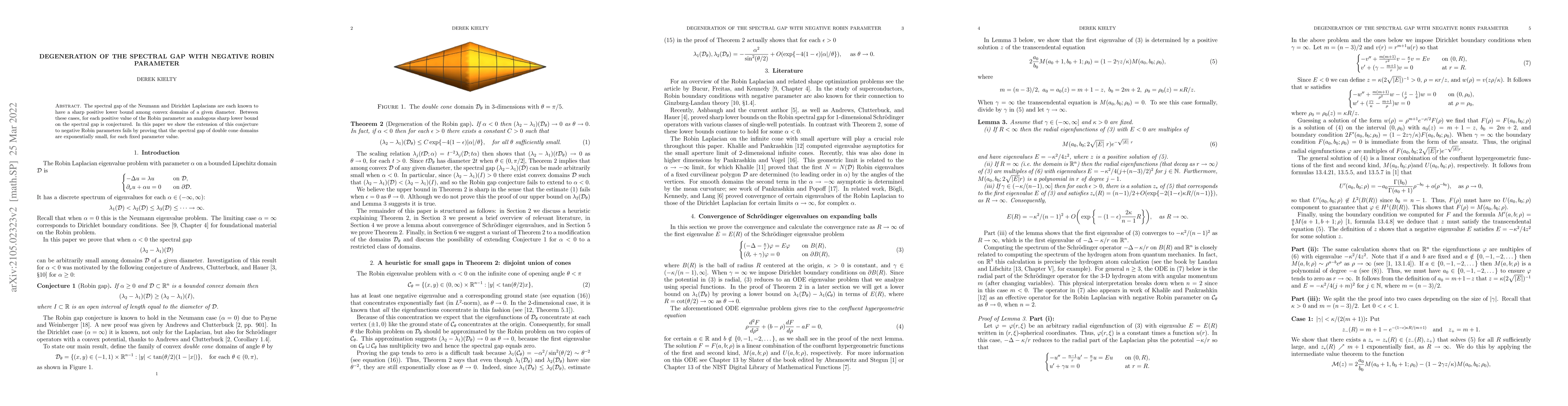 Thumbnail for Degeneration of the spectral gap with negative Robin parameter