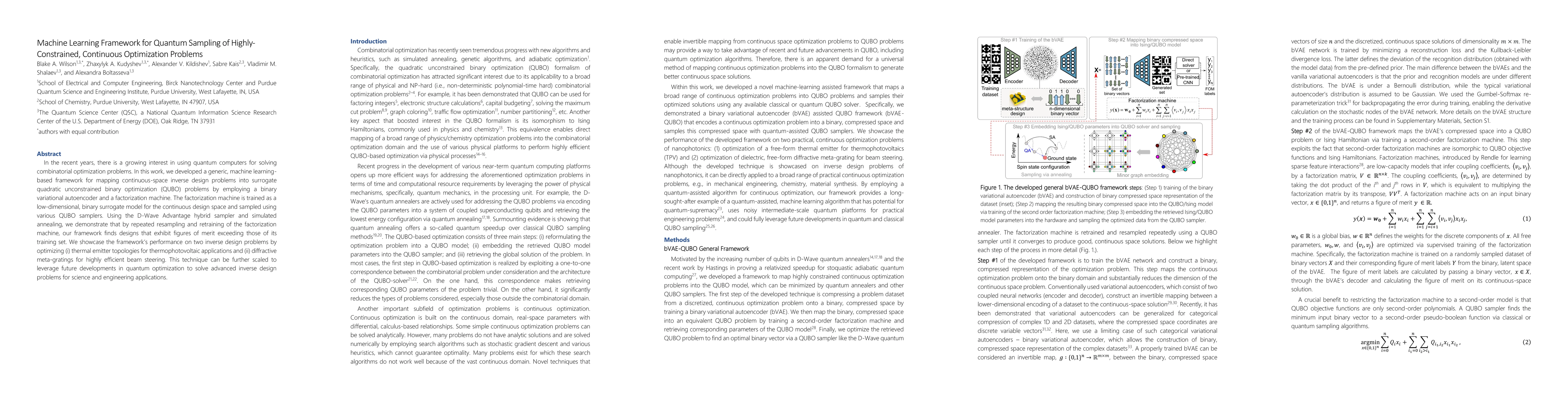 Thumbnail for Machine Learning Framework for Quantum Sampling of Highly-Constrained,
  Continuous Optimization Problems