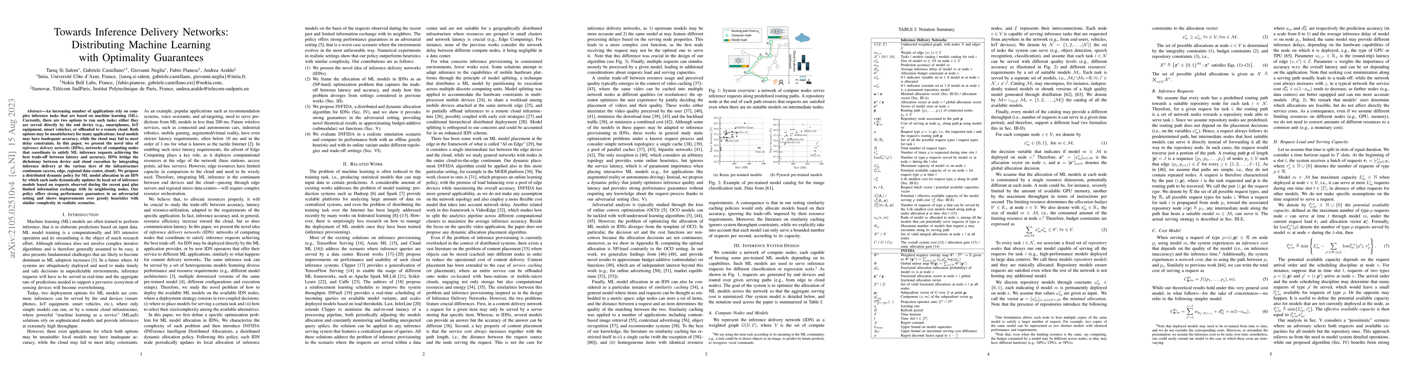 Thumbnail for Towards Inference Delivery Networks: Distributing Machine Learning with
  Optimality Guarantees