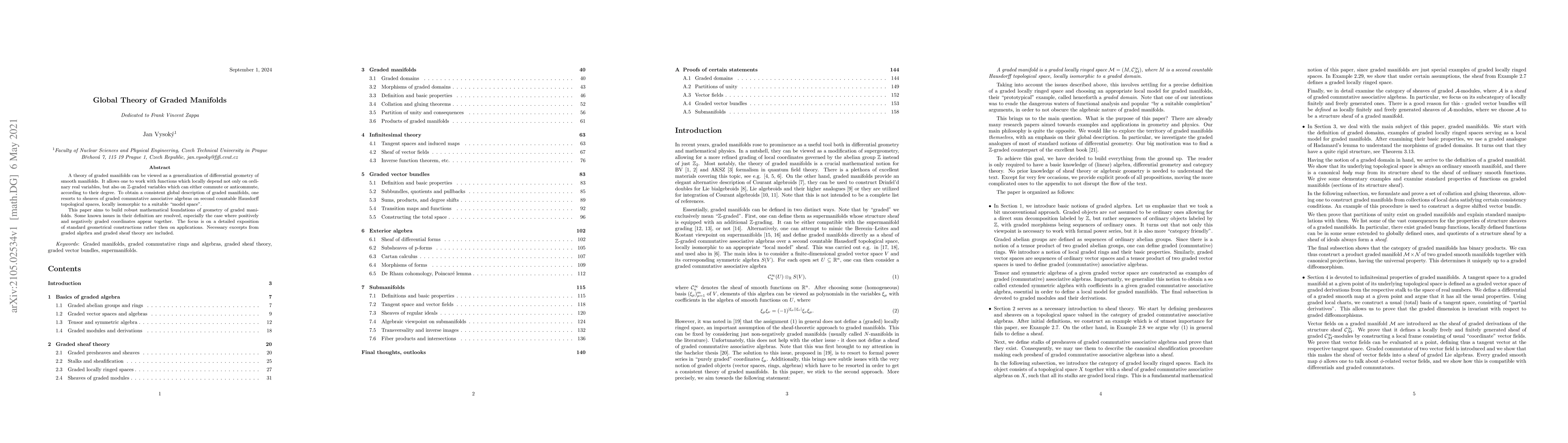 Thumbnail for Global Theory of Graded Manifolds