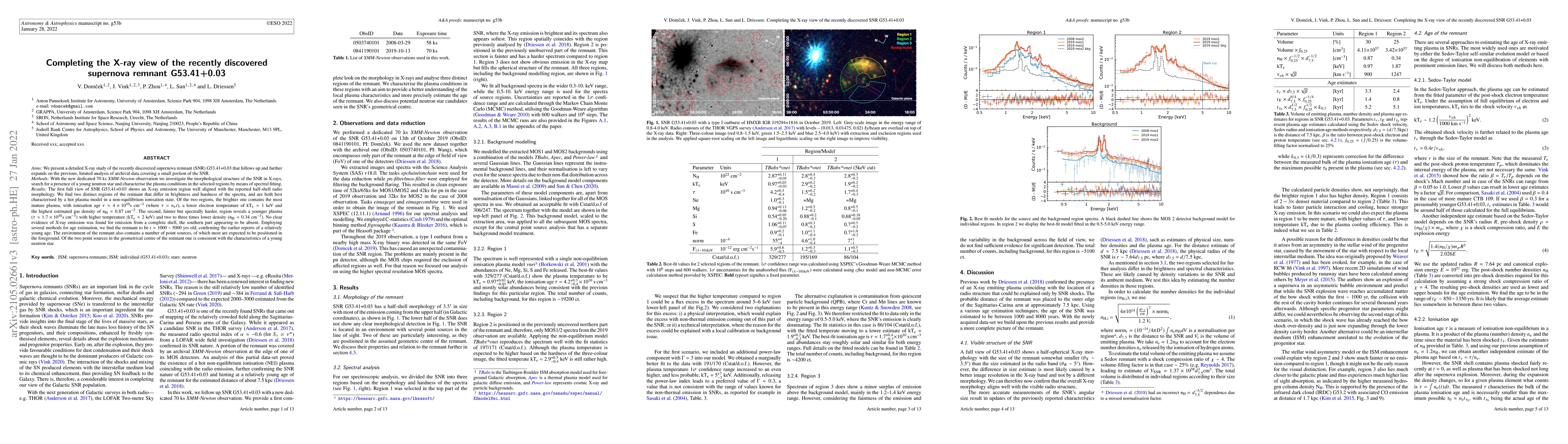 Thumbnail for Completing the X-ray view of the recently discovered supernova remnant
  G53.41+0.03