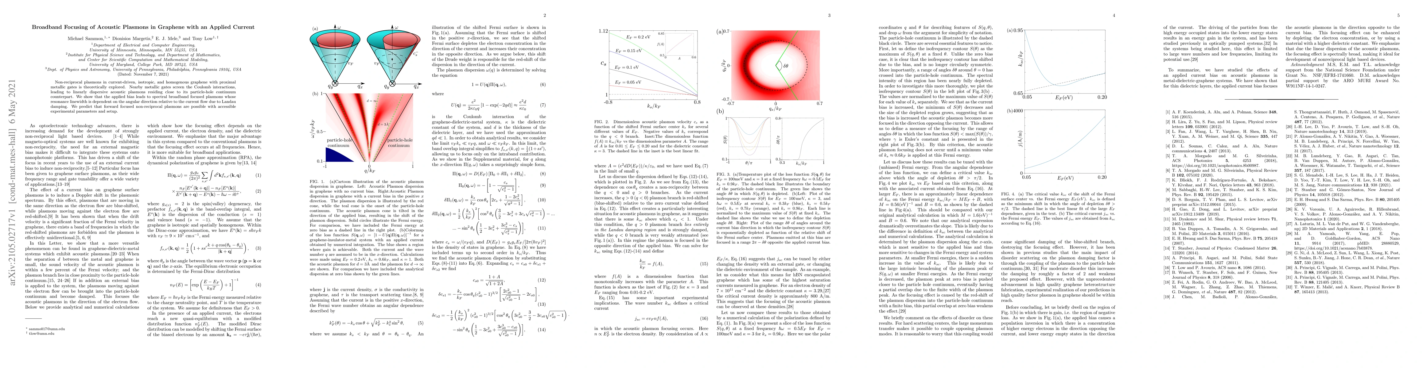 Thumbnail for Broadband Focusing of Acoustic Plasmons in Graphene with an Applied
  Current