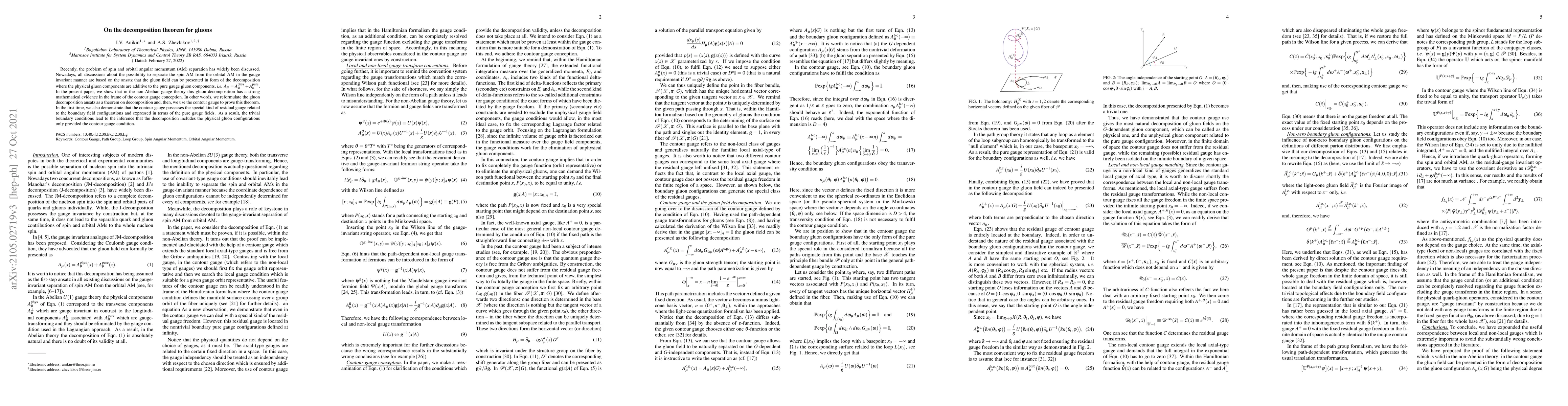 Thumbnail for On the decomposition theorem for gluons