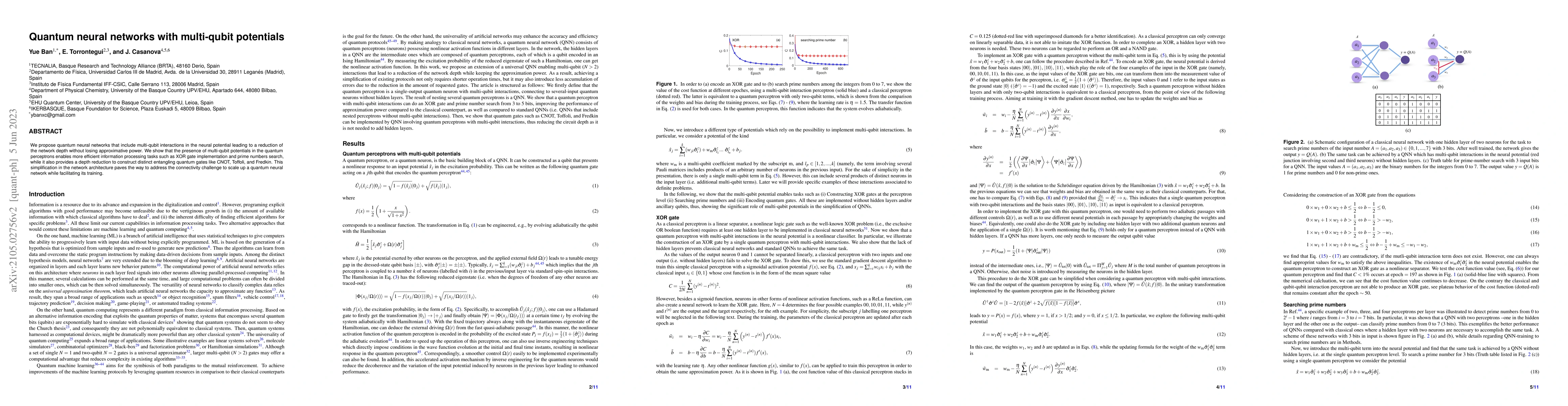Thumbnail for Quantum neural networks with multi-qubit potentials
