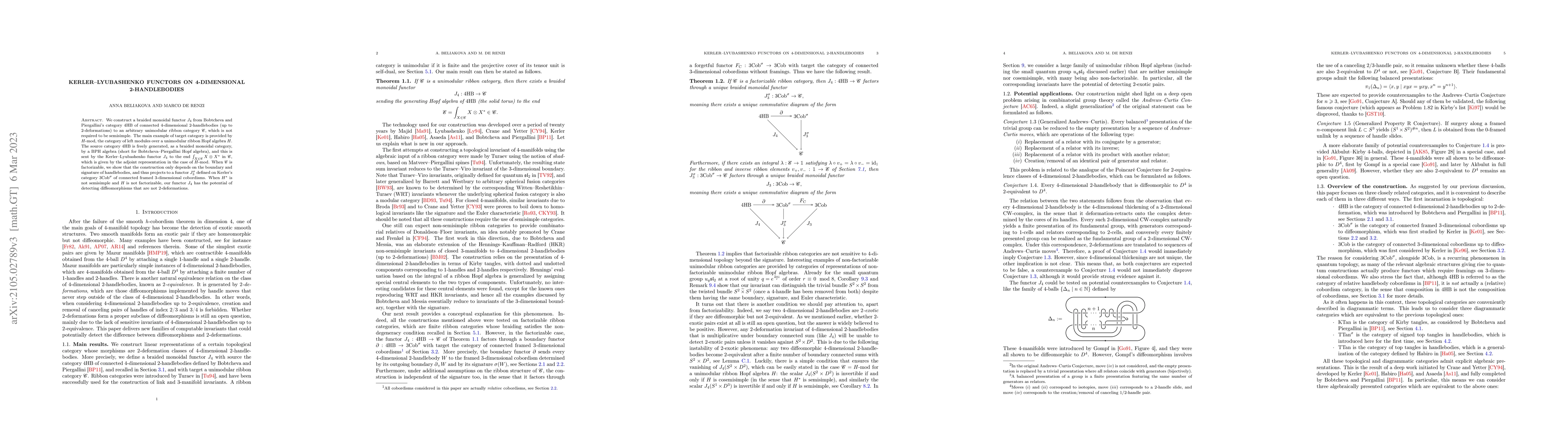 Thumbnail for Kerler-Lyubashenko Functors on 4-Dimensional 2-Handlebodies